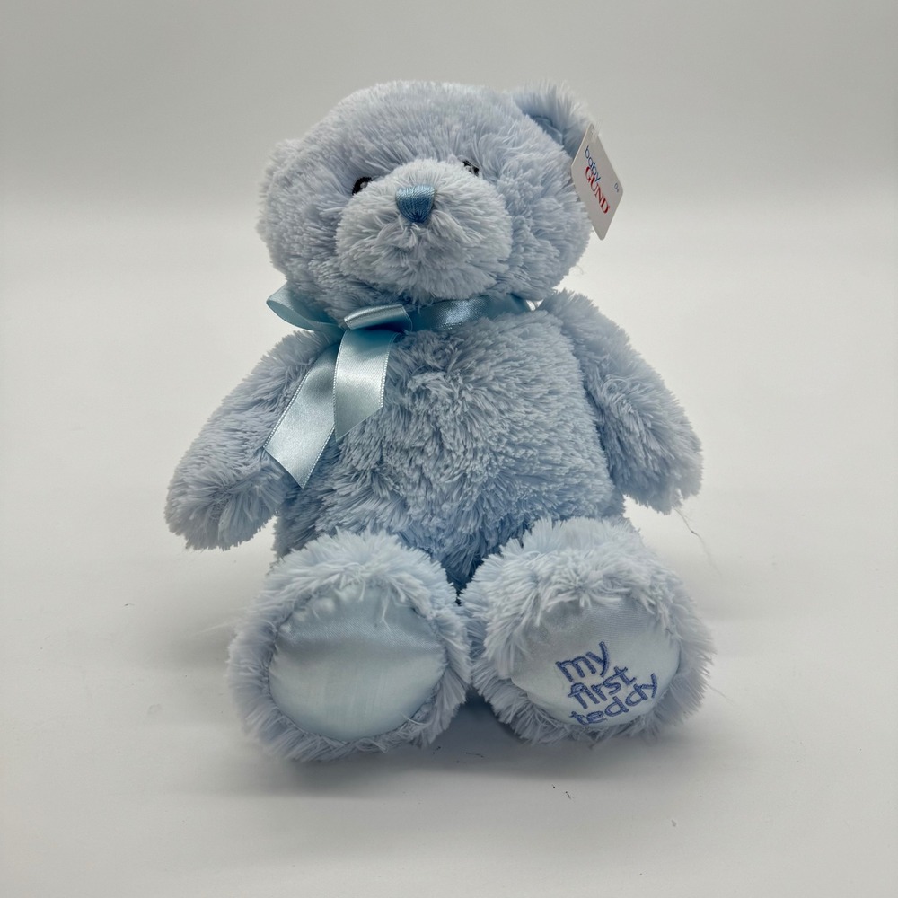 Baby GUND My First Teddy Bear Blue Plush Stuffed Animal 4043950 NWT